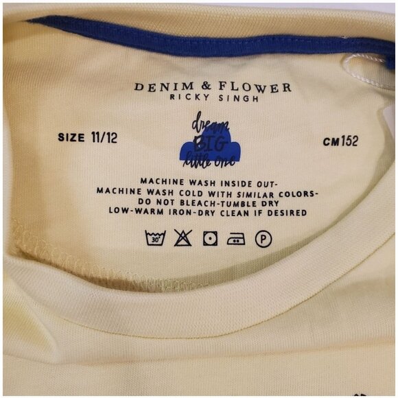 Denim & Flower T-Shirt Boys 11/12 Yellow Sun And Surf Print Short Sleeve Tee - Picture 5 of 9